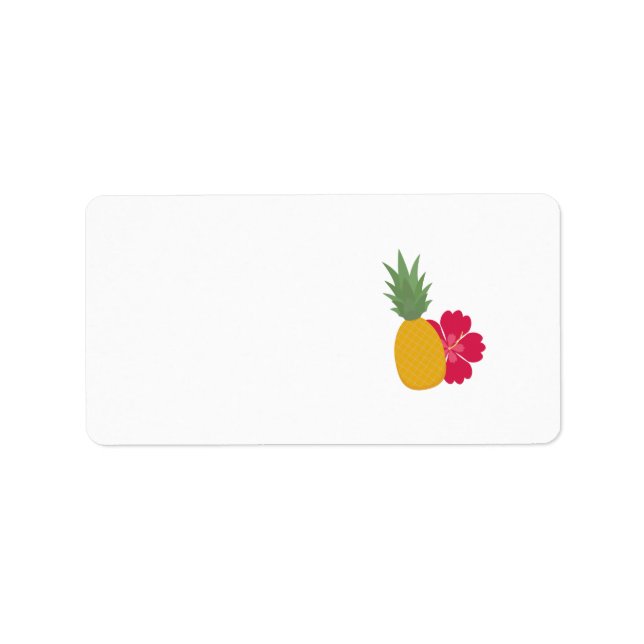 Ananas med blomma adressetikett (Framsidan)