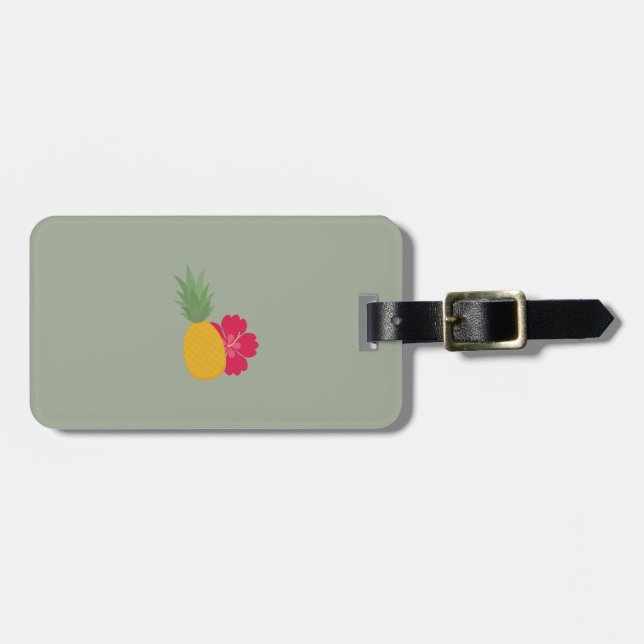 Ananas med blomman bagagebricka (Horisontell Framsida)