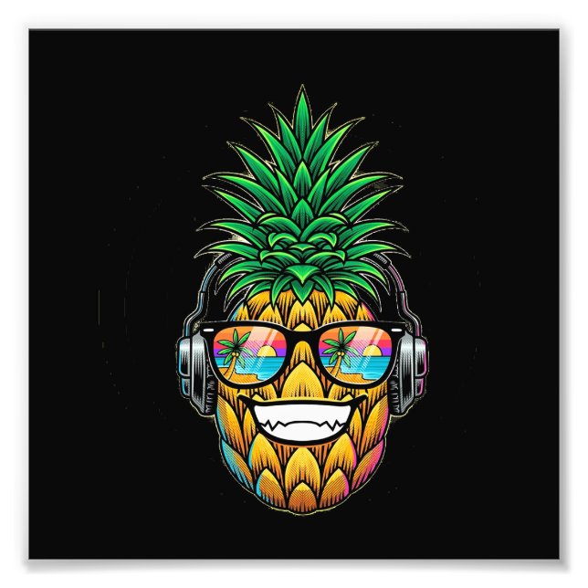 Ananas med glasögon fototryck (Framsidan)