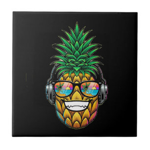 Ananas med glasögon kakelplatta