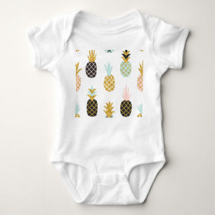 Ananas med guld glitter, kreativ mönster. t shirt