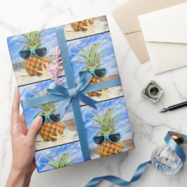 Ananas med Hjärtsolglasögon Presentpapper