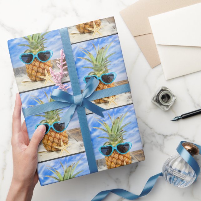 Ananas med Hjärtsolglasögon Presentpapper (Gifting)