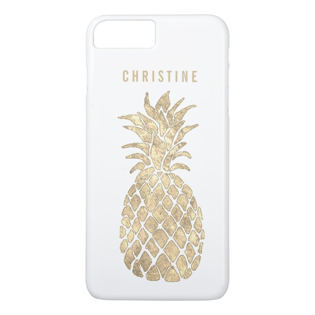 Ananas med metallisk verkan personlig namn Case-Mate iPhone skal (Baksida)