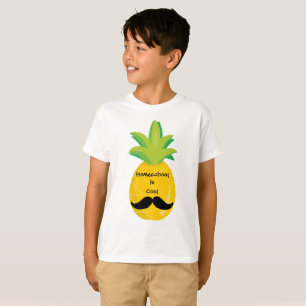 Ananas med Mustache Homeschool är Coola Tee Shirt