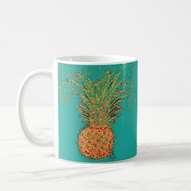 Ananas med party-Abstrakt på ljus Kaffemugg (Vänster)