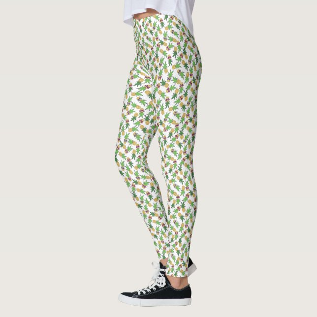 Ananas med solglasögon Mönster Leggings (Vänster)