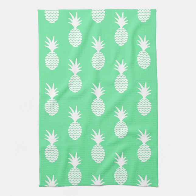 Ananas Mint Mönster Kökshandduk (Vertikal)