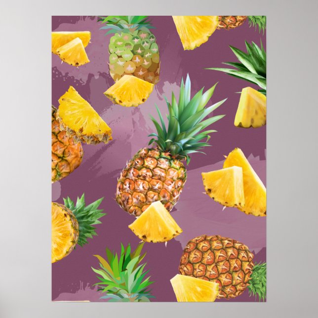 Ananas Mönster 3 Poster (Framsidan)