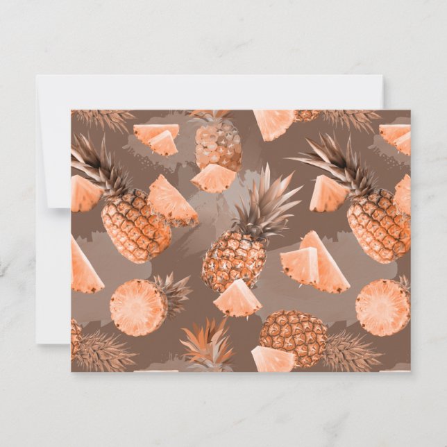 Ananas Mönster 4 Anteckningskort (Framsida)
