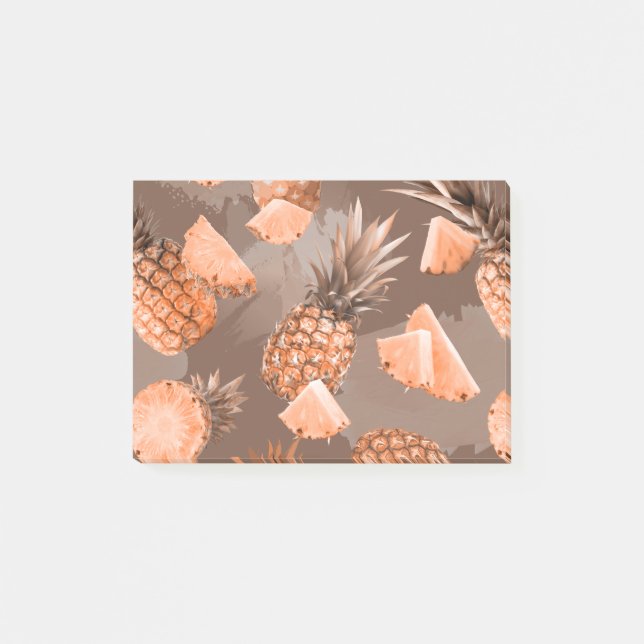 Ananas Mönster 4 Post-it Block (Framsida)