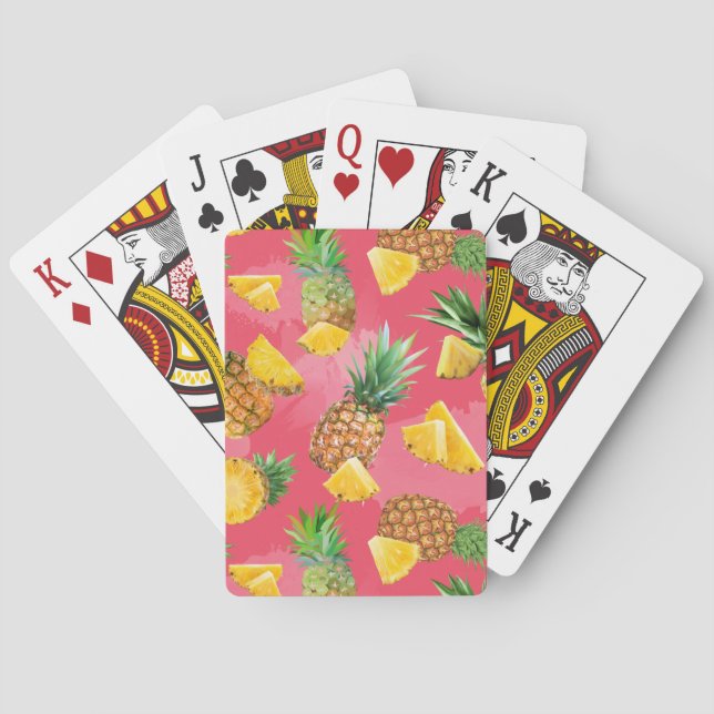 Ananas Mönster 5 Casinokort (Baksidan)