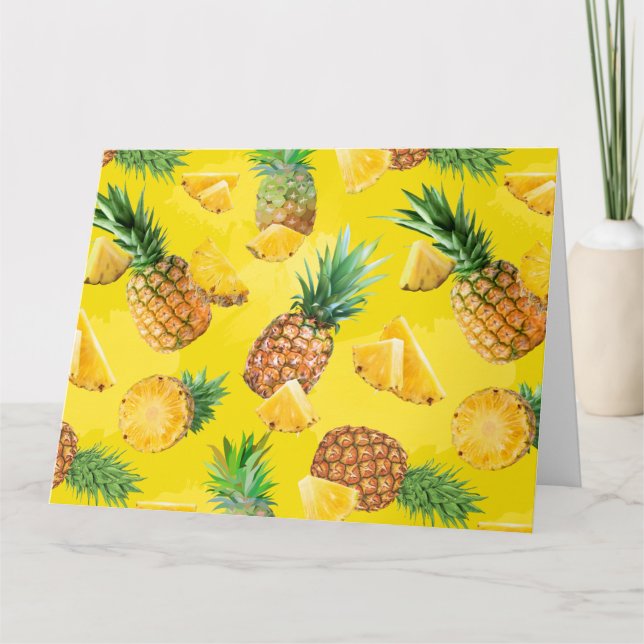 Ananas Mönster 7 Tack Kort (Framsida)
