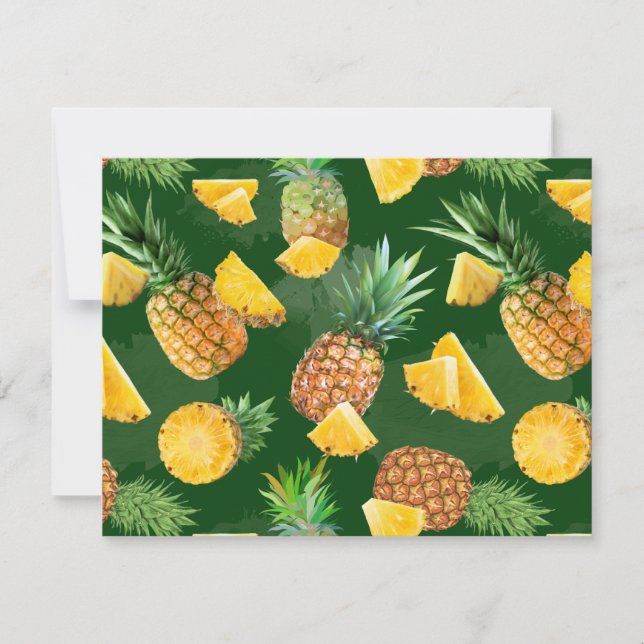 Ananas Mönster 9 Anteckningskort (Framsida)