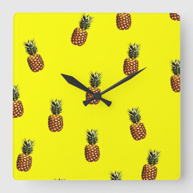 ananas mönster fyrkantig klocka (Framsida)