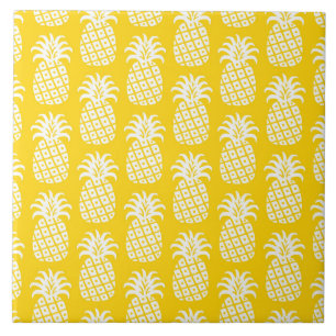 Ananas Mönster Gult och vit Kakelplatta