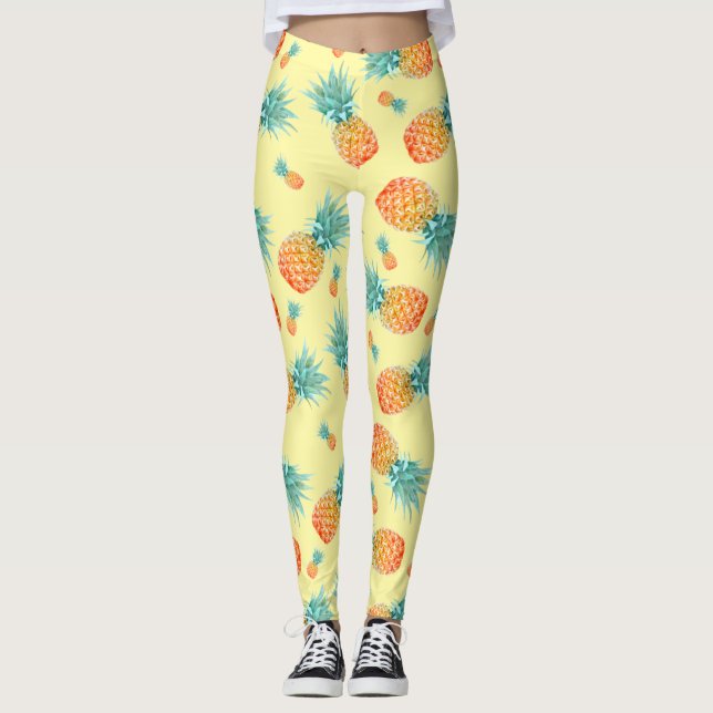 Ananas Mönster Leggings (Framsida)