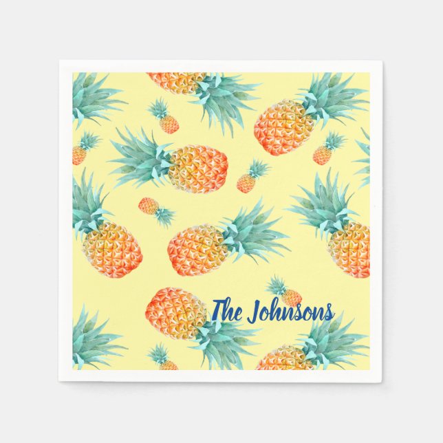 Ananas Mönster Pappersservett (Framsidan)