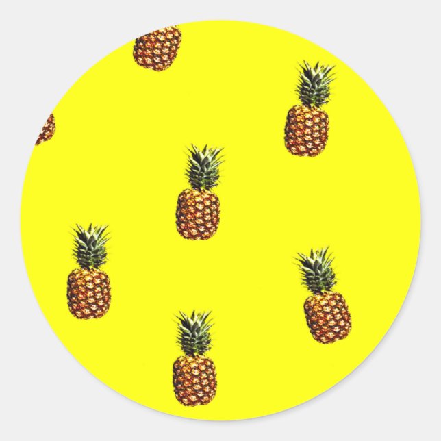 ananas mönster runt klistermärke (Framsida)
