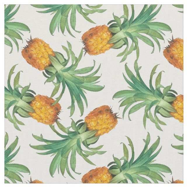 Ananas Mönster Tyg (Närbild)