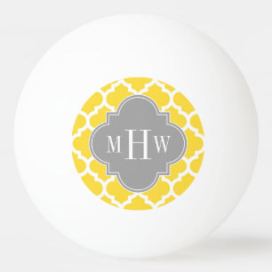 Ananas Moroccan #5 Dk Grått 3 Initial Monogram Pingisboll