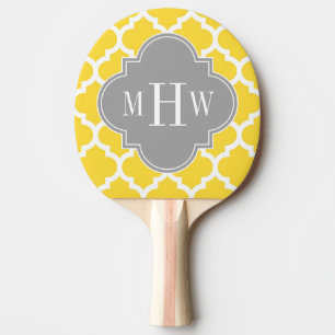 Ananas Moroccan #5 Dk Grått 3 Initial Monogram Pingisracket