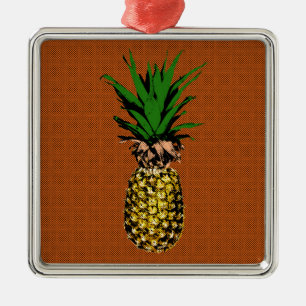 Ananas Newsprint Julgransprydnad Metall