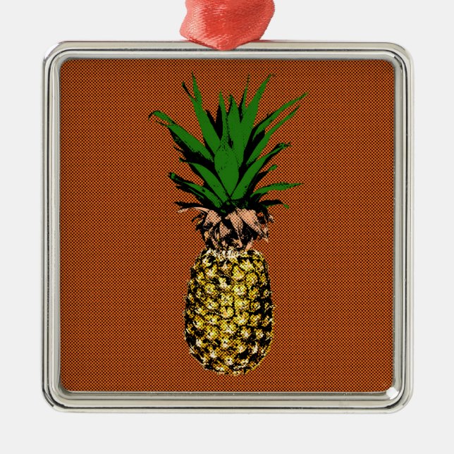 Ananas Newsprint Julgransprydnad Metall (Framsidan)
