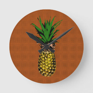 Ananas Nyhetsprint Rund Klocka