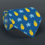 Ananas och blå Blommigt Tropical Mönster Blue Slips<br><div class="desc">Tropiska frukter och blommigt blå mönster.</div>