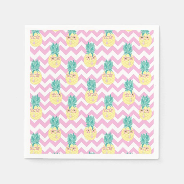 Ananas och Chevron Pappersservett (Framsidan)