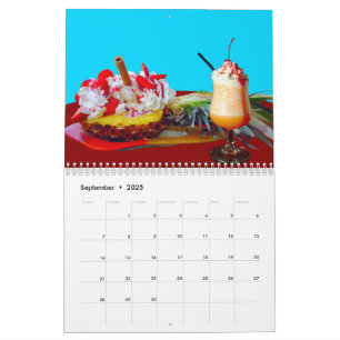 Ananas och glass med frukttröta kalender