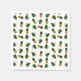 Ananas och Handflatan Löv Pappersservett