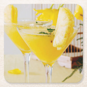 Ananas och ingefära Fresca cocktail Underlägg Papper Kvadrat