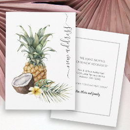 Ananas och kokosnötans tropiska Nya adress Meddelande