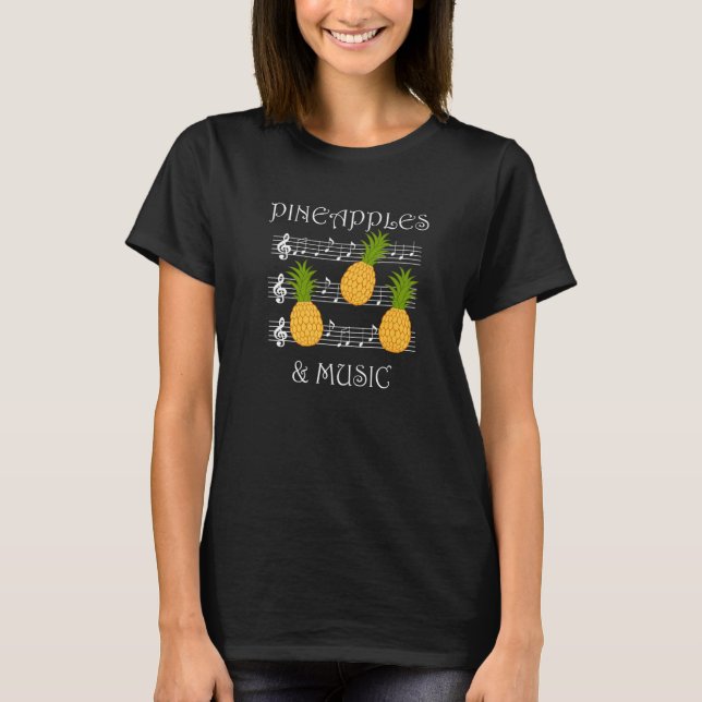Ananas och Music Clef Musician Teacher Fruits T Shirt (Framsida)