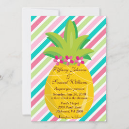 Ananas och Regnbåge Rand Inbjudningar