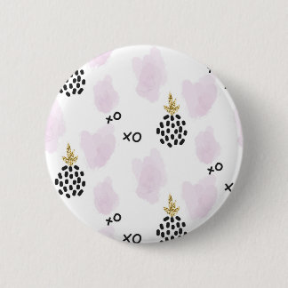 Ananas och rosa leopard. XOX Knapp