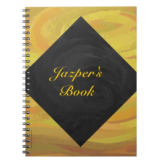 Ananas och svart monogram anteckningsbok (Framsidan)