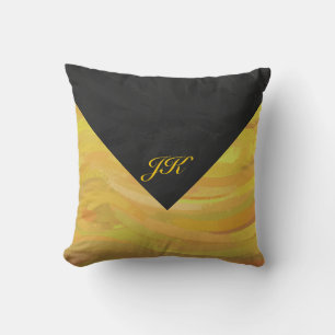 Ananas och svart monogram kudde