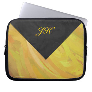 Ananas och svart monogram laptop sleeve