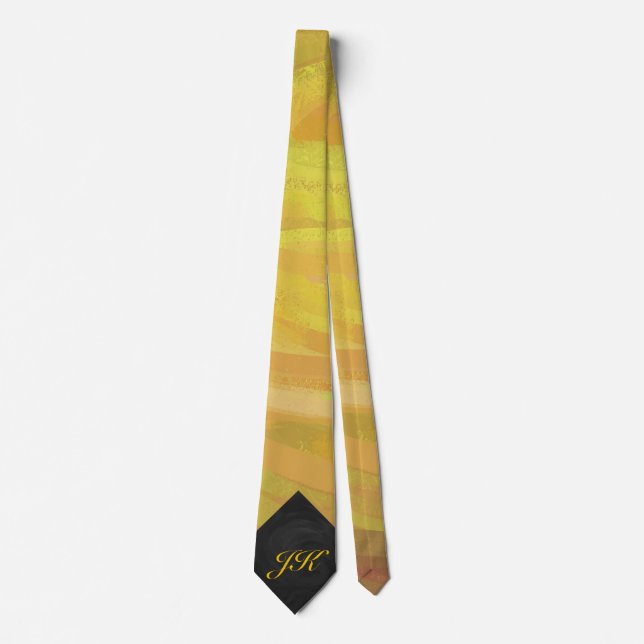 Ananas och svart monogram slips (Framsida)