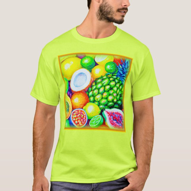 Ananas och tropiska frukter. Köp nu T Shirt (Framsida)