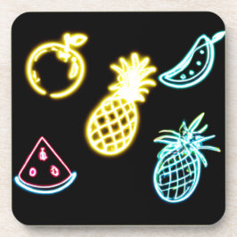 Ananas och tropiska frukter Neon Underlägg