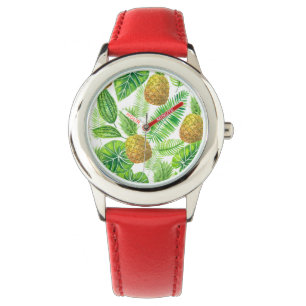 Ananas och tropiska löv armbandsur