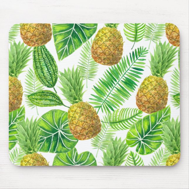 Ananas och tropiska löv musmatta (Framsidan)