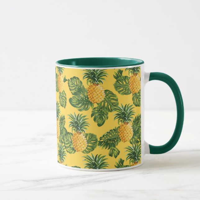 Ananas och tropiska Löv på Guld Mugg (Höger)