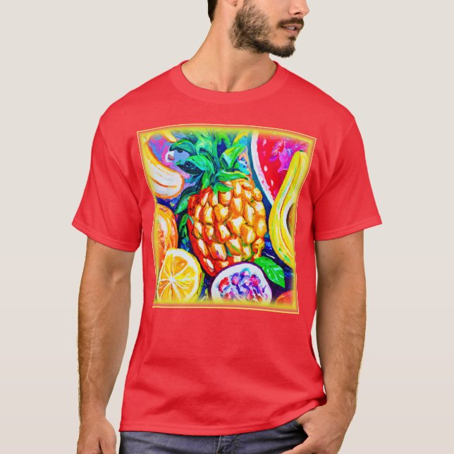 Ananas Orange Banana Fruits. Köp nu T Shirt (Framsida)