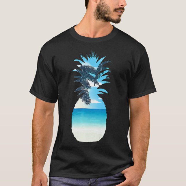 Ananas på en persiko- Coola Tropical Fruit Tee chi (Framsida)
