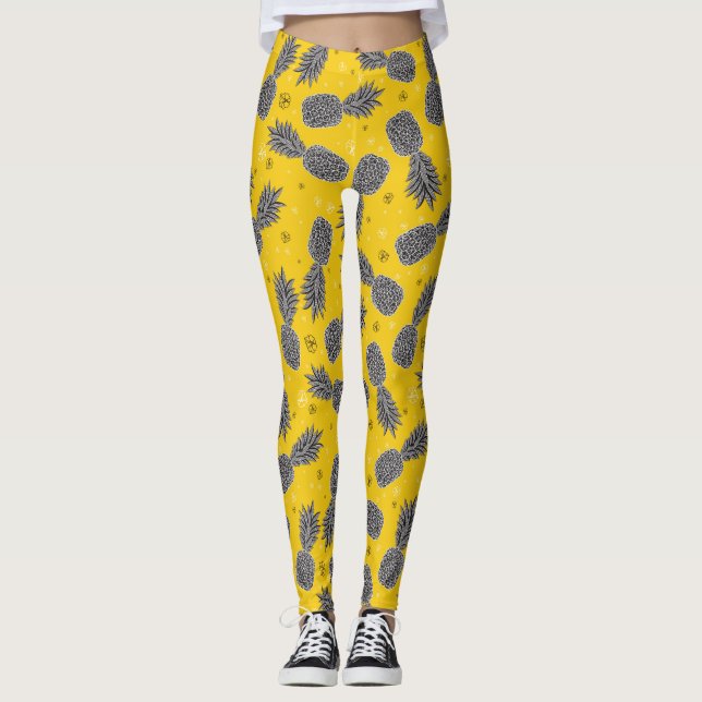 Ananas på Guld 2 Leggings (Framsida)